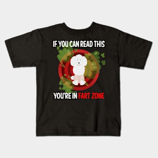 Fart Zone Poodle 04 Kids T-Shirt